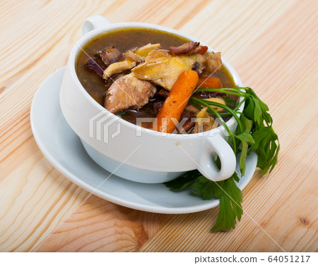 Scottish chicken soup Cock-a-leekie Scottish chicken soup Cock-a-leekie 64051217