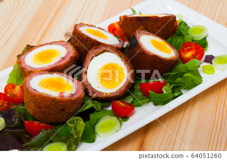 Dish of English cuisine - Scotch egg 64051260