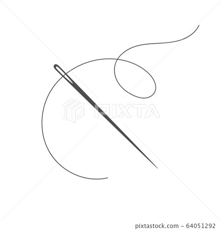 Needle and thread silhouette icon vector graphic 64051292
