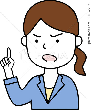 Woman gesturing caution warning angry 64052264