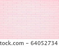 Pastel Pink and White brick wall texture 64052734