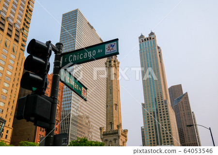 USA Illinois Chicago Water Tower USA Illinois Chicago Water Tower 64053546