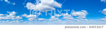 Panorama Blue sky and white clouds. Bfluffy cloud 64053817