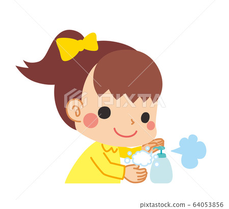 Little girl washing hands with hand soap to... - Stock Illustration  [64053856] - PIXTA