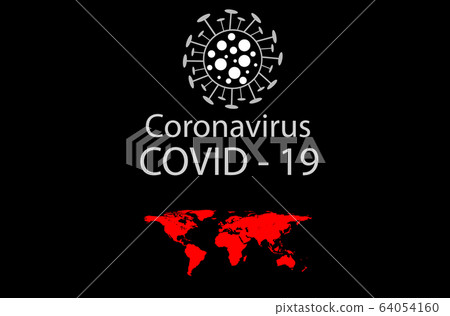 Black background vector creative graphic banner design.White isolated typography and Front COVID19 CORONA VIRUS NCOV 2019 DANGER PANDEMIC OUTBREAK ALERT DISEASE.Red earth super spread Black background vector creative graphic banner design.White isolated typography and Front COVID19 CORONA VIRUS NCOV 2019 DANGER PANDEMIC OUTBREAK ALERT DISEASE.Red earth super spread 64054160