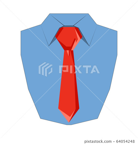 Shirt and tie flat icon. Front view Shirt and tie flat icon. Front view 64054248