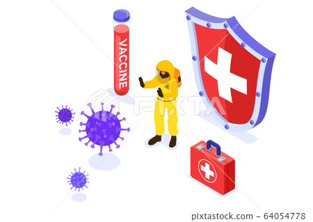 Doctors in protective coverall stop coronavirus Doctors in protective coverall stop coronavirus 64054778
