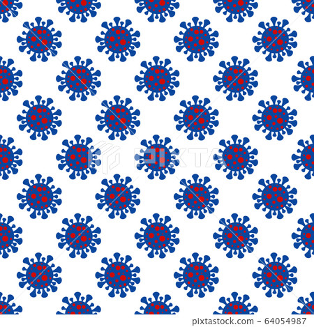 Seamless pattern with viruses. Coronavirus on a... - Stock Illustration ...