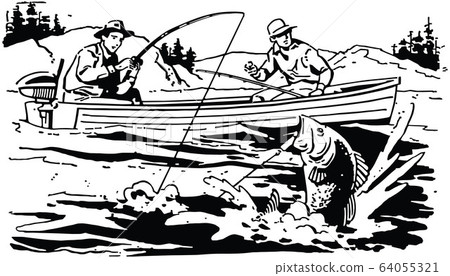 TwoMenBassFishing.eps 64055321