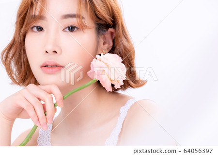 Beauty flower spring woman Beauty flower spring woman 64056397