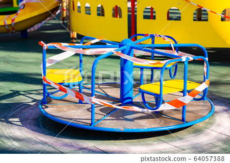 Children's playground closed and wrapped in alarm Children's playground closed and wrapped in alarm 64057388