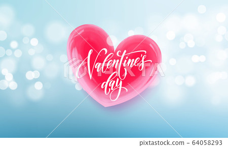 Valentines day lettering text on valentine red Valentines day lettering text on valentine red 64058293