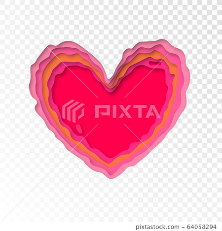 Valentines Day papercut heart for Valentine Valentines Day papercut heart for Valentine 64058294