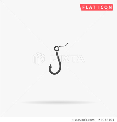 Fishing Hook flat vector icon - Stock Illustration [64058404] - PIXTA