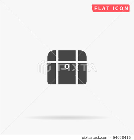Treasure Chest flat vector icon - Stock Illustration [64058416] - PIXTA