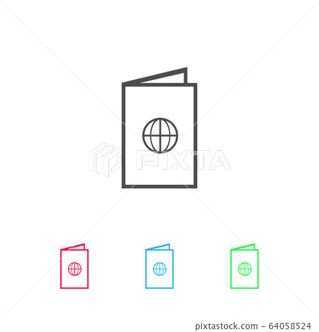 Passport icon flat. 64058524