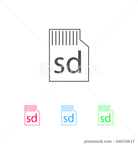 Micro sd card icon flat. - Stock Illustration [64058617] - PIXTA