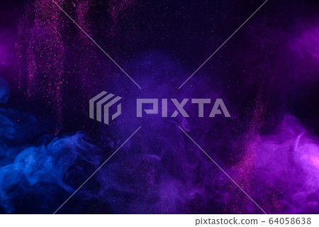 Explosion of shiny colorful dust and smoke abstract background Explosion of shiny colorful dust and smoke abstract background 64058638