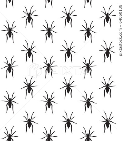 Vector seamless pattern of black spider silhouette Vector seamless pattern of black spider silhouette 64060139