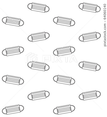 Vector seamless pattern of outline medic face mask Vector seamless pattern of outline medic face mask 64060140