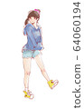 Illustration of a cheerful girl 64060194