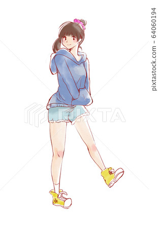 Illustration of a cheerful girl 64060194