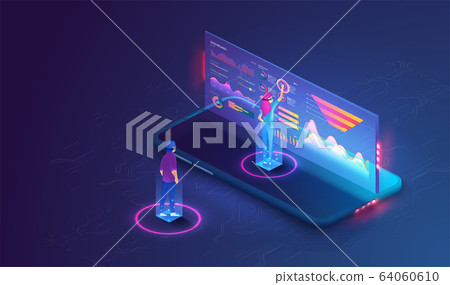 Online statistics and data Analytics.Digital money market, investment, finance and trading. Perfect for web design, banner and presentation. Isometric Online statistics and data Analytics.Digital money market, investment, finance and trading. Perfect for web design, banner and presentation. Isometric 64060610