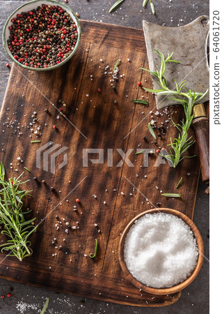 Upright top view empty cutting board after Upright top view empty cutting board after 64061720
