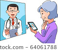 Grandmother who receives online medical care (convinced) 64061788