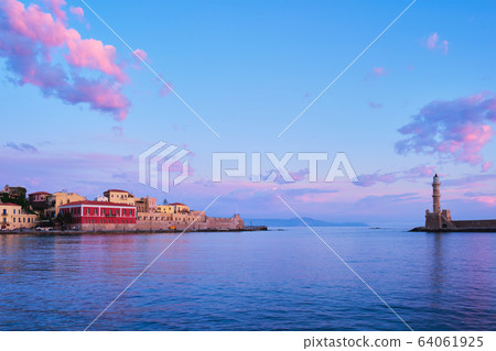 Picturesque old port of Chania, Crete island. Greece 64061925