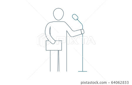 Speech icon vector male person. Illustration isolated for graphic and web design.	 64062833