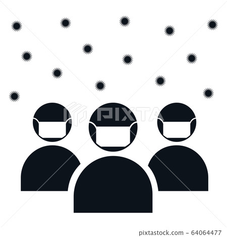 Illustration of people wearing masks 64064477