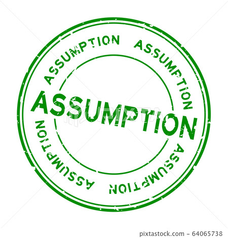 Grunge green assumption word round rubber seal stamp on white background Grunge green assumption word round rubber seal stamp on white background 64065738