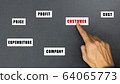 The customer first concept. A businessman hand 64065773