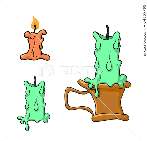 vector set of candle on white 64065799