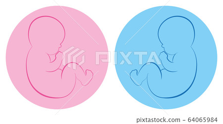 Twins pictogram. Baby boy and baby girl on blue... - Stock Illustration ...