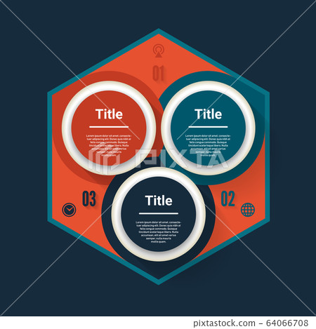 Vector circle infographic. Template for diagram, graph, presentation and chart. Business concept with three options, parts, steps or processes. Abstract background. 64066708