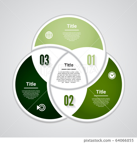 Vector circle infographic. Template for diagram, graph, presentation and chart. Business concept with three options, parts, steps or processes. Abstract background 64066855