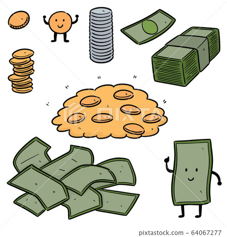 vector set of money cartoon-插圖素材 [64067277] - PIXTA圖庫