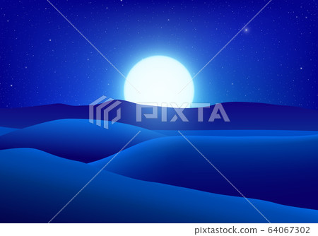 Desert at night. Desert at night. 64067302