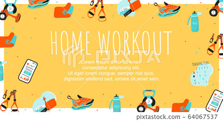 Template poster home workout 64067537