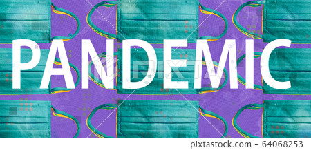 Pandemic theme with surgical medical face masks Pandemic theme with surgical medical face masks 64068253