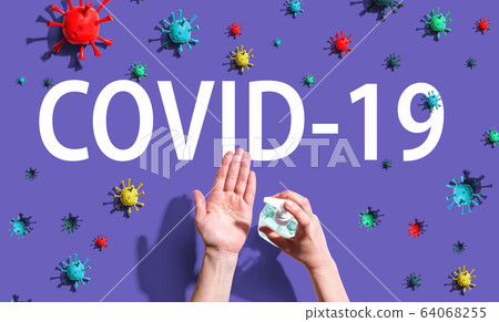 COVID-19 theme with hand sanitizer COVID-19 theme with hand sanitizer 64068255