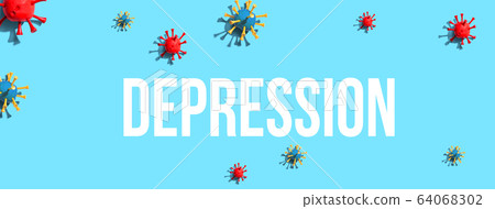 Depression theme with virus craft objects 64068302