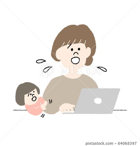 A woman heading to a computer 64068397