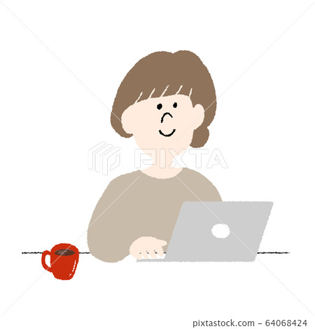 一個女人前往電腦 一個女人前往電腦 64068424