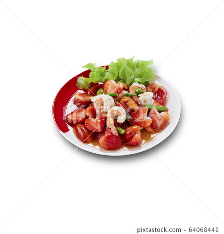 Salad Strawberry Spicy northeast Thai food Salad Strawberry Spicy northeast Thai food 64068441