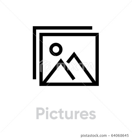 Pictures icon. Editable Vector Outline. Pictures icon. Editable Vector Outline. 64068645
