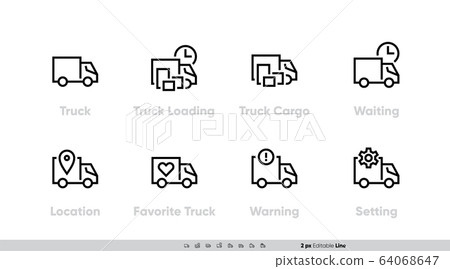 Delivery Track icons set. Track Loading for website and app. Editable Line Vector 64068647