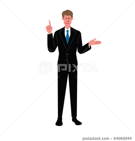 Illustration of a businessman pointing Illustration of a businessman pointing 64068944